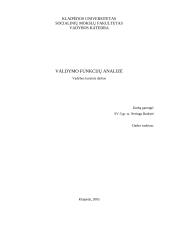 Valdymo funkcijų analizė 1 puslapis