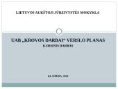 Verslo planas: UAB "Krovos darbai" 1 puslapis