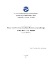 Vidaus kontrolės sistema ir apskaitos duomenų panaudojimas jai vykdyti AB "LESTO" įmonėje