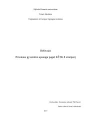 Privataus gyvenimo apsauga pagal EŽTK 8 straipsnį