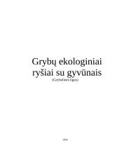 Grybų ekologiniai ryšiai su gyvūnais 1 puslapis