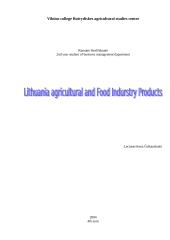 Lithuania agricultural and Food Industry Products