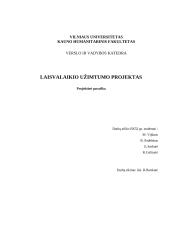 Projektinė paraiška: Laisvalaikio užimtumo projektas 1 puslapis