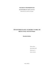 Inventorizacijos atlikimo tvarka ir rezultatų nustatymas