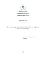 Inventorizacijos organizavimas, įforminimas ir rezultatų apskaita įmonėje
