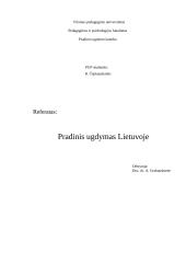 Pradinis ugdymas Lietuvoje