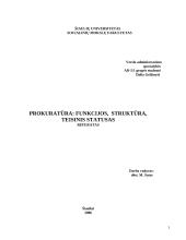 Prokuratūra: funkcijos, struktūra, teisinis statusas