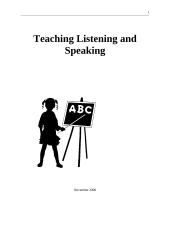 Teaching Listening and Speaking