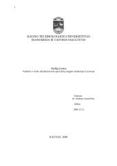 Vadybos ir verslo administravimo specialistų rengimo tendencijos Lietuvoje