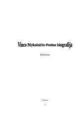 Vinco Mykolaičio-Putino biografija 1 puslapis