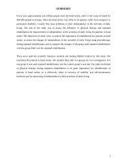 Kineziterapijos įtaka pacientų, sergančių galvos smegenų insultu, kasdieninio savarankiškumo pokyčiams pakartotinės reabilitacij 2 puslapis