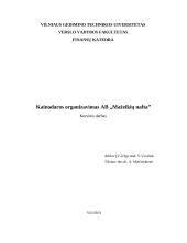 Kainodaros organizavimas: AB "Mažeikių nafta"