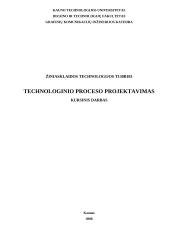 Technologinio proceso projektavimas: knygos, žurnalai, brošiūros
