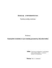 Asmenybės struktūra ir jos esminių parametrų charakteristika 19 puslapis