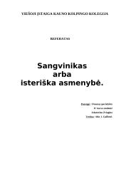 Sangvinikas arba isteriška asmenybė