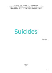 Suicides and how to prevent it