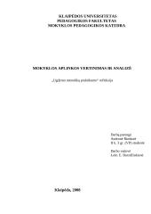 Mokyklos aplinkos vertinimas ir analizė