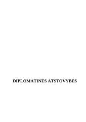 Diplomatinių atstovybių statusas ir jų funkcijos 1 puslapis