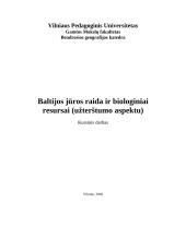 Baltijos jūros raida ir biologiniai resursai (užterštumo aspektu)