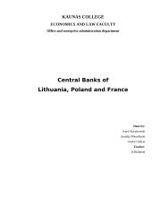 Central Banks of  Lithuania, Poland and France 1 puslapis