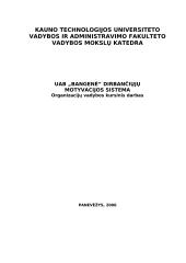 Dirbančiųjų motyvacijos sistema: UAB "Bangelė" 1 puslapis