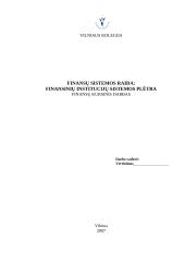 Finansų sistemos raida: finansinių institucijų sistemos plėtra