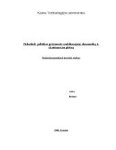 Fiskalinės politikos priemonės stabilizuojant ekonomiką ir skatinant jos plėtrą