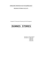 International Marketing and Sales Management: Dunnes Stores