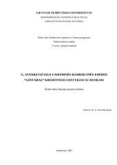 Kreditiniai santykiai su bankais: G. Stankevičiaus gamybinė komercinė firma "Gintaras"