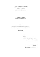 Kriminologinio tyrimo organizavimas 1 puslapis