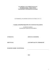 Lengvųjų automobilių diagnostikos baro modernizavimo projektas