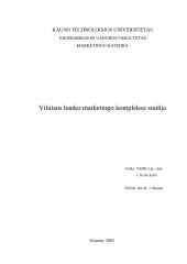 Marketingo komplekso studija: "Vilniaus bankas"