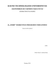 Marketingo programos tobulinimas: IĮ "JODRĖ" 1 puslapis