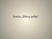 Ironija „Dievų miške“ 1 puslapis