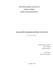 Socialinės paramos sistema Lietuvoje 1 puslapis