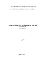 Statybos kaip specifinės verslo srities ypatumai 1 puslapis