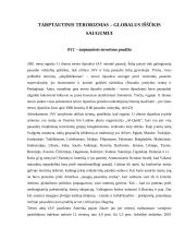 Tarptautinis terorizmas, kovos su juo patirtis bei perspektyvos 11 puslapis