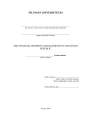 The financial property management in Lithuanian Republic