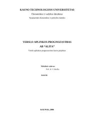 Verslo aplinkos prognozavimas: AB "Alita"