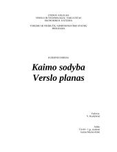 Verslo planas: kaimo sodyba "Aušra"