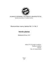Verslo planas: reklamos firma "2×2" 1 puslapis