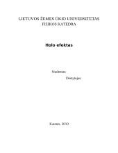 Holo efekto skaičiavimai