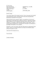 Letter of application for a position of telesales executive