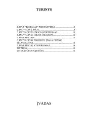 Inovacijos ir investicijos: UAB "Koralas" 1 puslapis