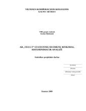 Statistinių duomenų rinkimas, sisteminimas ir analizė: AB "TEO LT" 1 puslapis