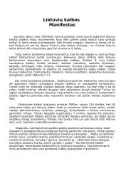 Lietuvių kalbos manifestas 1 puslapis