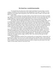 My friend has a wonderful personality