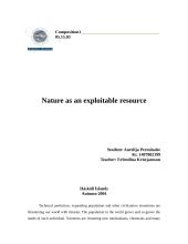 Nature as an exploitable resource