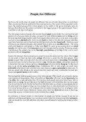 People are different