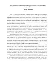 The Politics of recognition